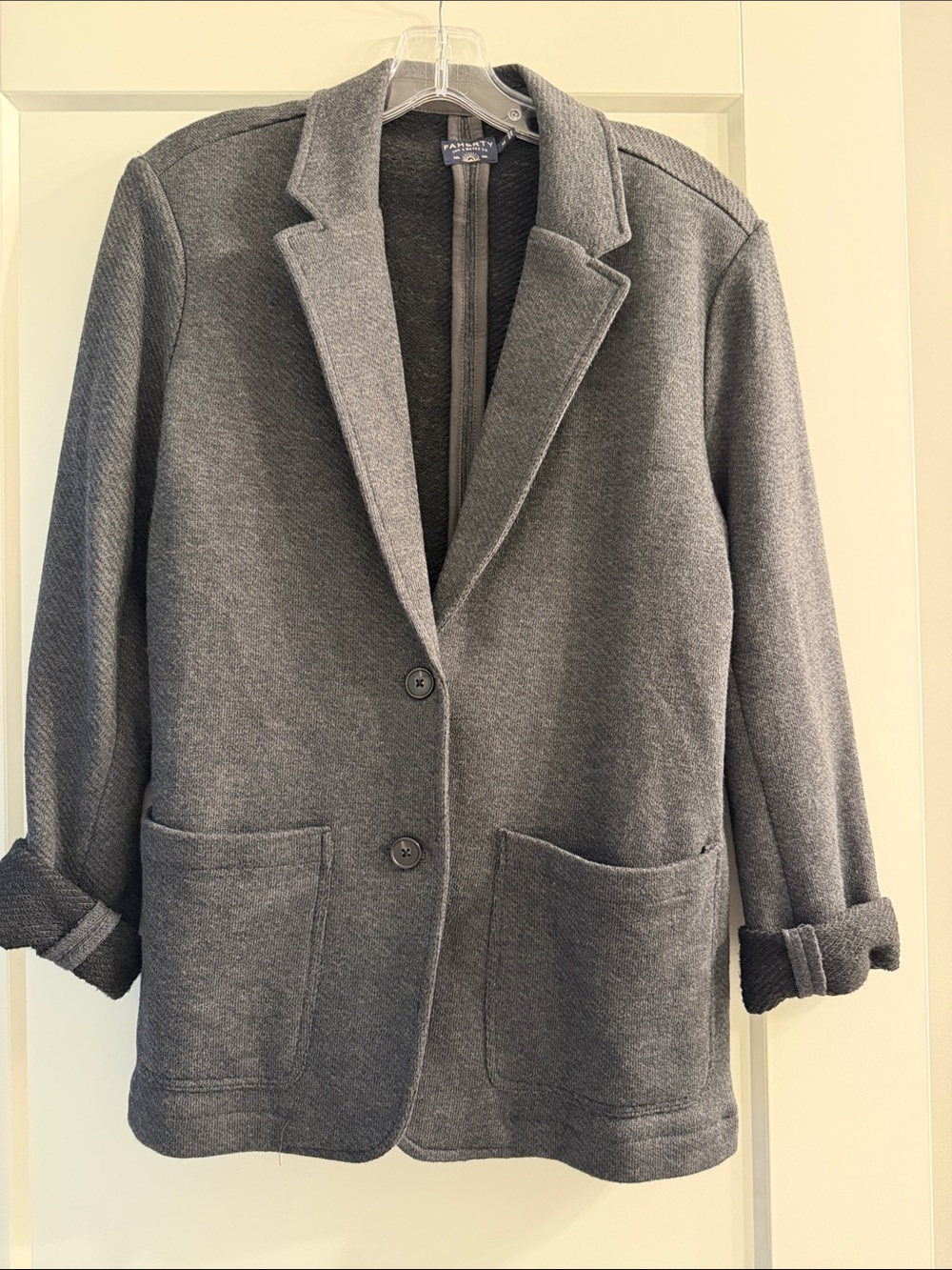 Faherty Women’s Gray Knit Blazer Jacket M Never Worn